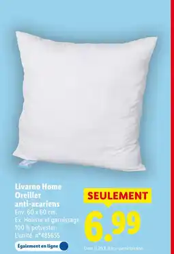 Lidl Livarno home oreiller anti-acariens offre