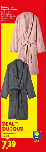Lidl Livarno home peignoir unisexe offre