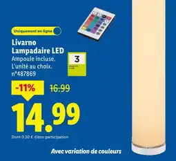 Lidl Livarno lampadaire led offre