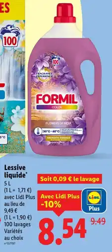 Lidl Formil lessive liquide offre