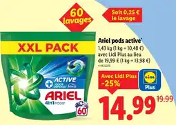Lidl Ariel pods active xxl pack offre