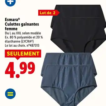 Lidl Esmara culottes gainantes femme offre