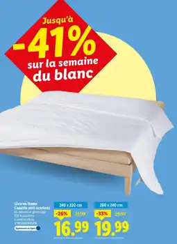 Lidl Livarno home couette anti-acariens offre