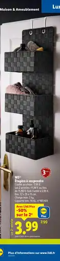 Lidl W5 étagère à suspendre offre