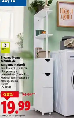 Lidl Livarno home meuble de rangement étroit offre