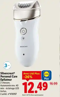 Lidl Silvercrest personal care épilateur offre