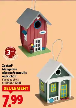 Lidl Zoofari mangeoire oiseaux/écureuils ou nichoir offre