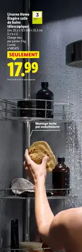 Lidl Livarno home étagère salle de bains télescopique offre