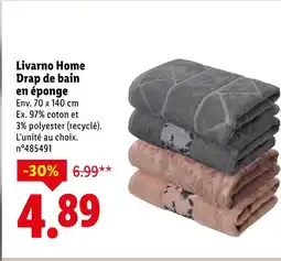 Lidl Livarno home drap de bain en éponge offre