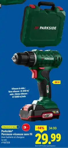 Lidl Parkside perceuse-visseuse sans fil offre