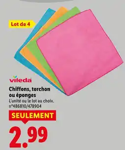 Lidl Vileda chiffons, torchon ou éponges offre