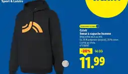 Lidl Crivit - sweat à capuche homme offre