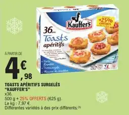 E.Leclerc Toasts apéritifs surgelés kauffer's offre
