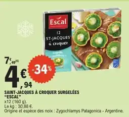 E.Leclerc Saint jacques à croquer surgelées escal offre