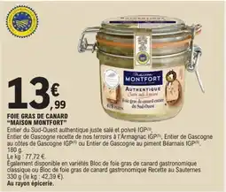 E.Leclerc Foie gras de canard maison montfort offre