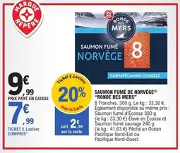 E.Leclerc Saumon fumé de norvège ronde des mers offre