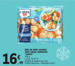 E.Leclerc Noix de saint jacques avec corail surgelées costa offre