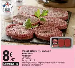 E.Leclerc Steaks hachés 15% mat.gr. pur bœ charal offre