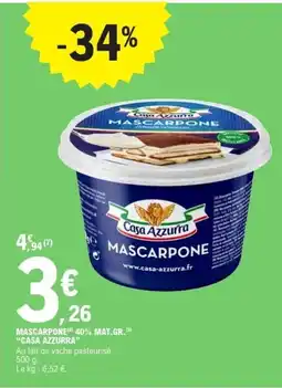 E.Leclerc Mascarpone 40% mat.gr. casa azzurra offre