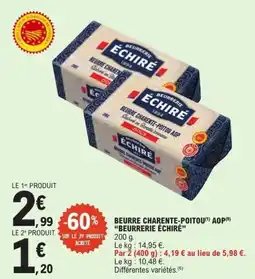 E.Leclerc Beurre charente-poitou aop beurrerie échiré offre