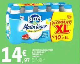 E.Leclerc Lait uht sans lactose 1,2% mat.gr. format xl lactel offre
