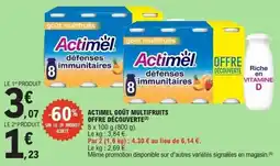 E.Leclerc Actimel goût multifruits offre découverte offre