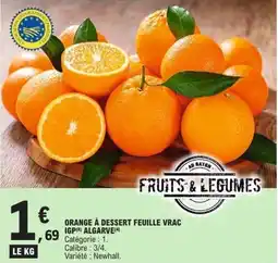 E.Leclerc Orange à dessert feuille vrac igp algarve offre