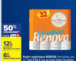 Carrefour RENOVA Papier hygiénique offre