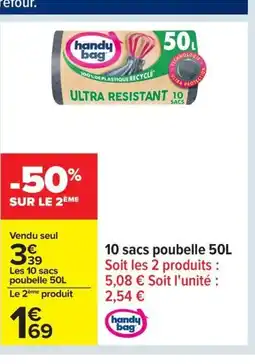 Carrefour 10 sacs poubelle offre