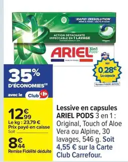 Carrefour ARIEL PODS Lessive en capsules offre