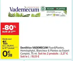 Carrefour VADEMECUM Dentifrice offre