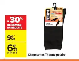 Carrefour Chaussettes Thermo polaire offre
