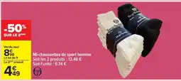 Carrefour Mi-chaussettes de sport homme offre
