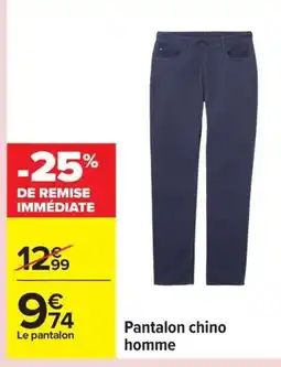 Carrefour Pantalon chino homme offre