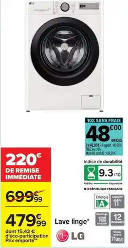 Carrefour LG Lave linge offre
