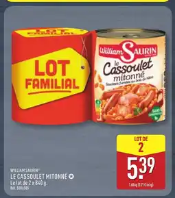 ALDI WILLIAM SAURIN Le cassoulet mitonné offre