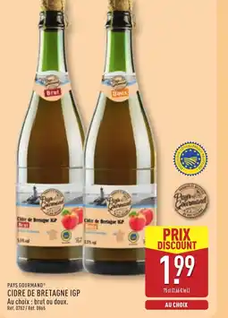 ALDI PAYS GOURMAND Cidre de bretagne igp offre
