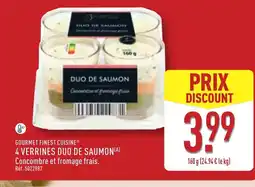 ALDI GOURMET FINEST CUISINE 4 verrines duo de saumon offre
