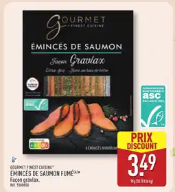 ALDI GOURMET FINEST CUISINE Émincés de saumon fumé offre