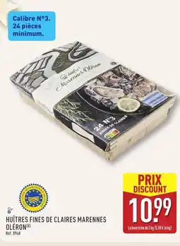 ALDI Huîtres fines de claires marennes oléron offre