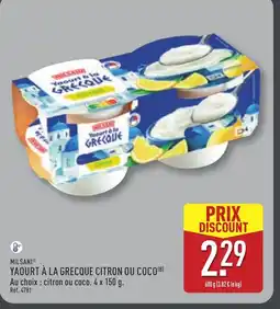 ALDI MILSANI Yaourt à la grecque citron ou coco offre