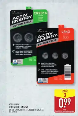 ALDI ACTIV ENERGY Piles boutons offre