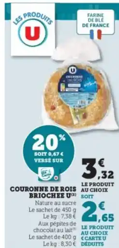 Hyper U Couronne de rois briochee u offre