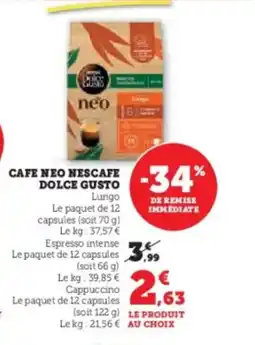 Hyper U DOLCE GUSTO Cafe neo nescafe offre