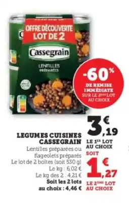 Hyper U CASSEGRAIN Legumes cuisines offre