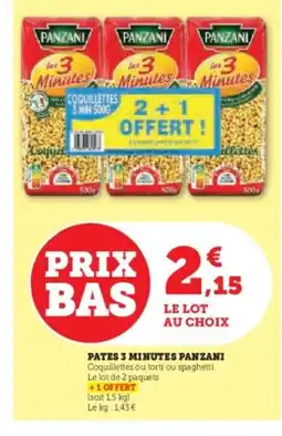 Hyper U PANZANI Pates 3 minute offre