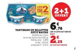 Hyper U PETIT NAVIRE Tartinade ou rillettes offre