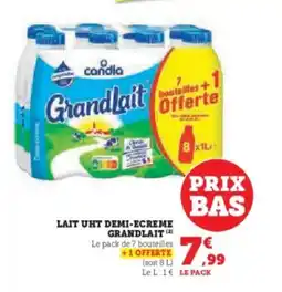 Hyper U GRANDLAIT Lait uht demi-ecreme offre