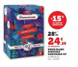 Hyper U DAMOISEAU 40° Rhum blanc agricole offre
