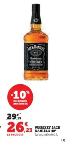 Hyper U JACK DANIEL'S 40° Whiskey offre